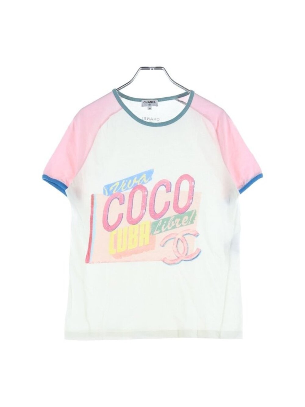 Chanel Coco Cuba CC Logo Print Short Sleeve T-Shirt White